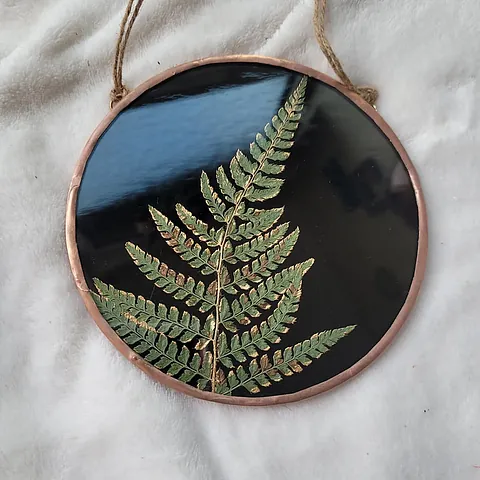 Fern Love Real Pressed Fern Stained Glass Frame